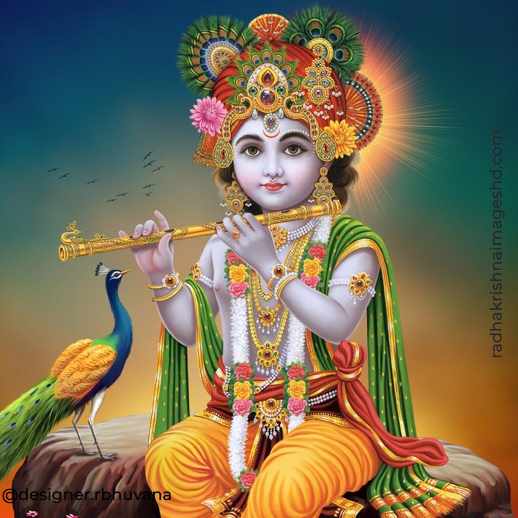 Cute Krishna HD Wallpaper Image Photo Painting Picture 6