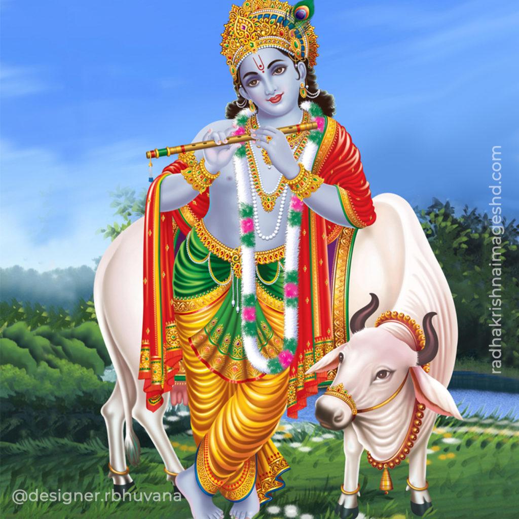 Krishna With Flute HD Wallpaper 22