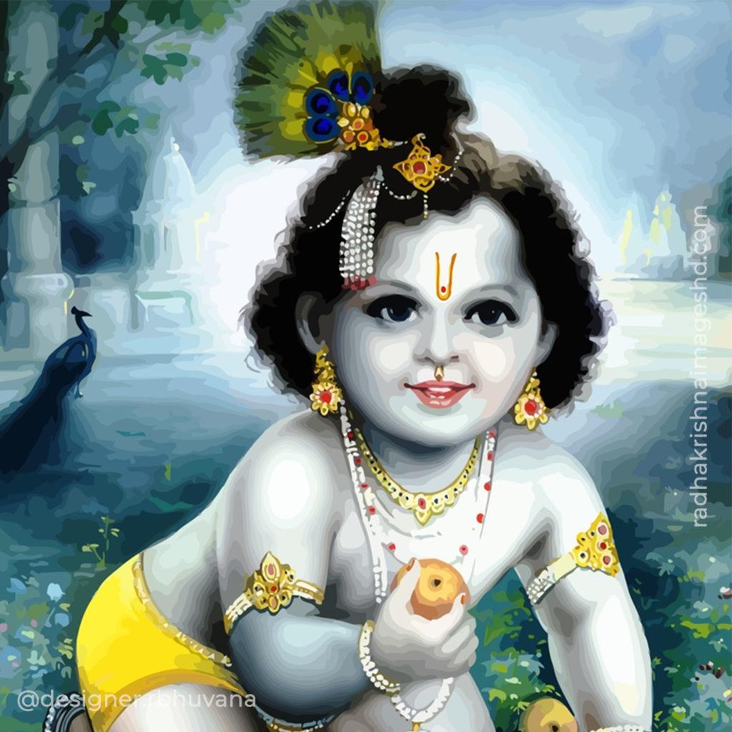 Cute Krishna HD Wallpaper Image Photo Painting Picture 18