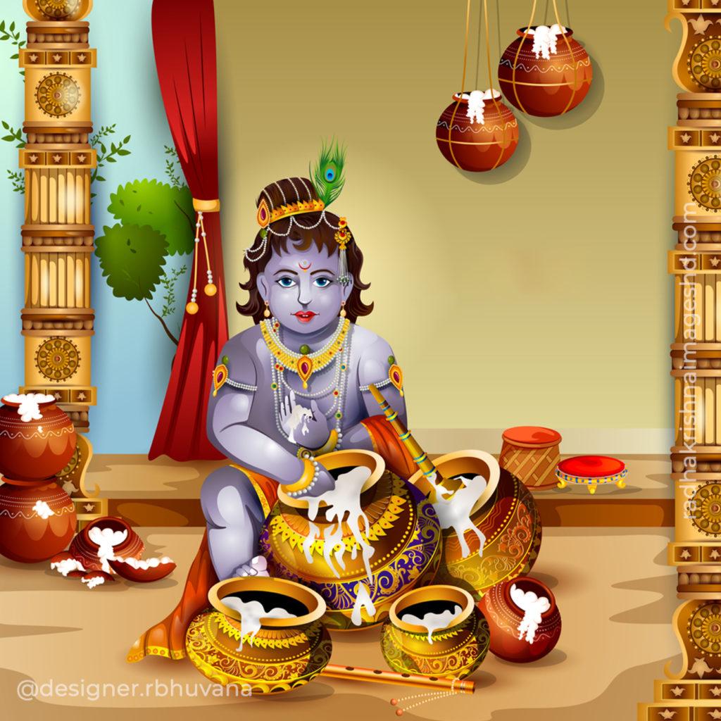 Cute Krishna HD Wallpaper Image Photo Painting Picture 17