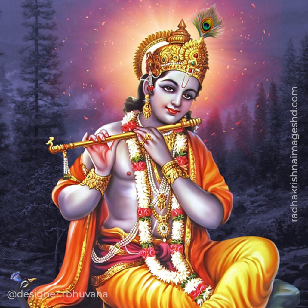 Krishna With Flute HD Wallpaper 10