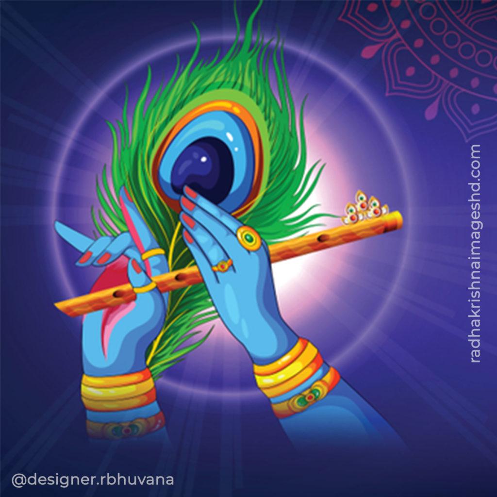 Krishna With Flute HD Wallpaper 9