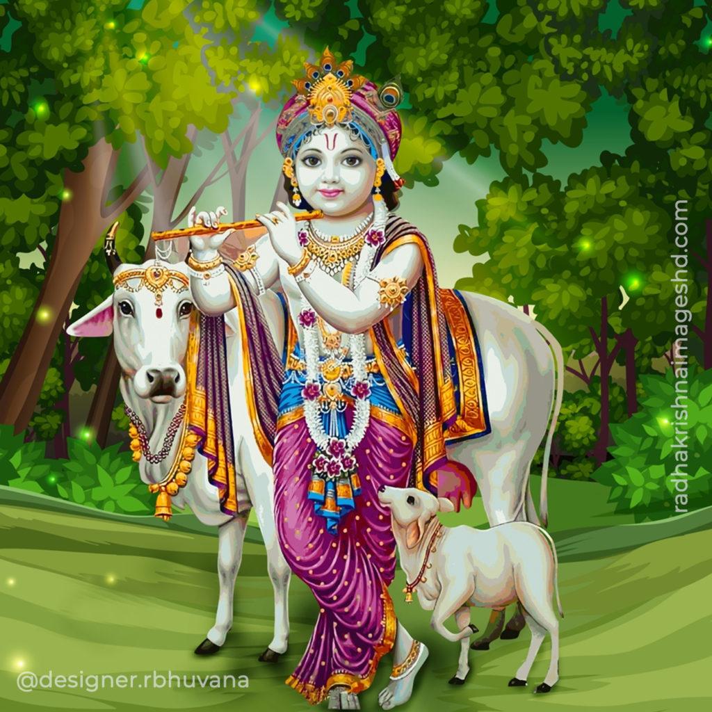 Cute Krishna HD Wallpaper Image Photo Painting Picture 15