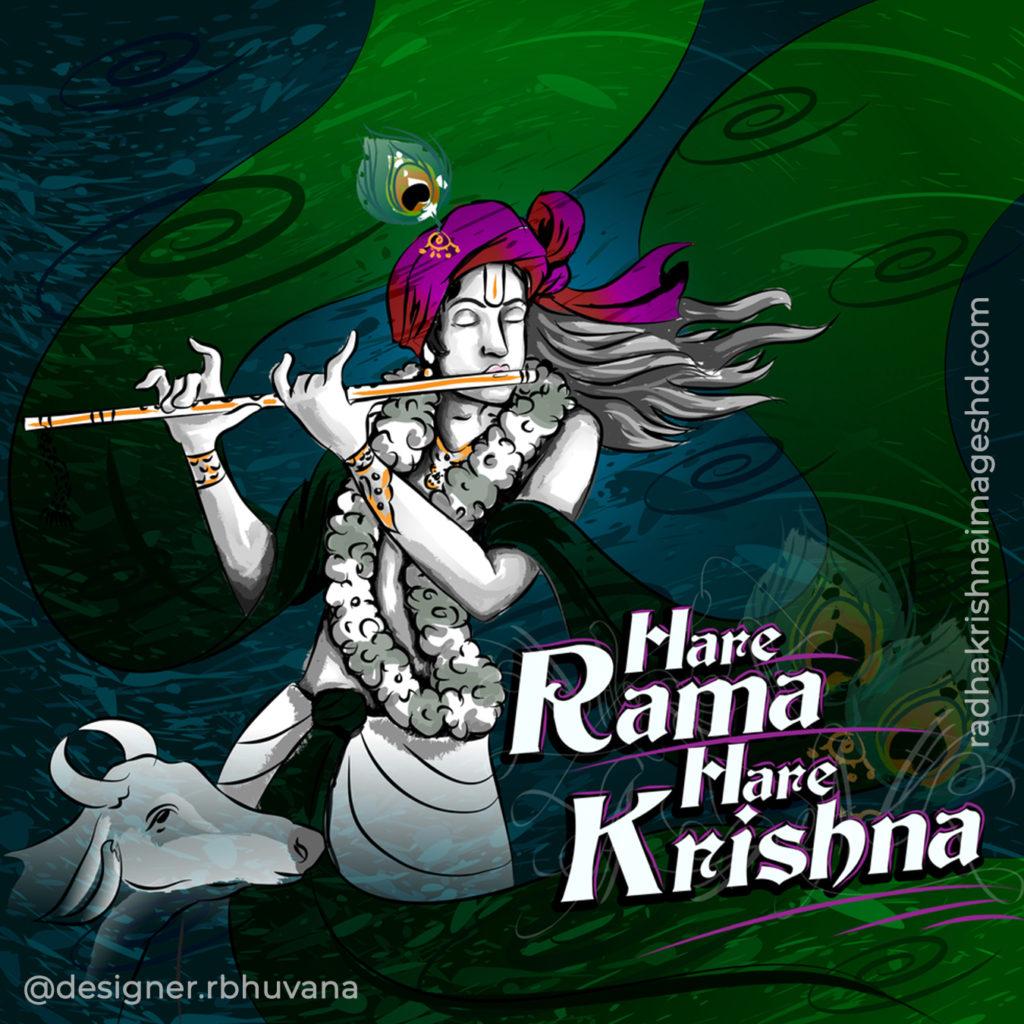 Krishna With Flute HD Wallpaper 3