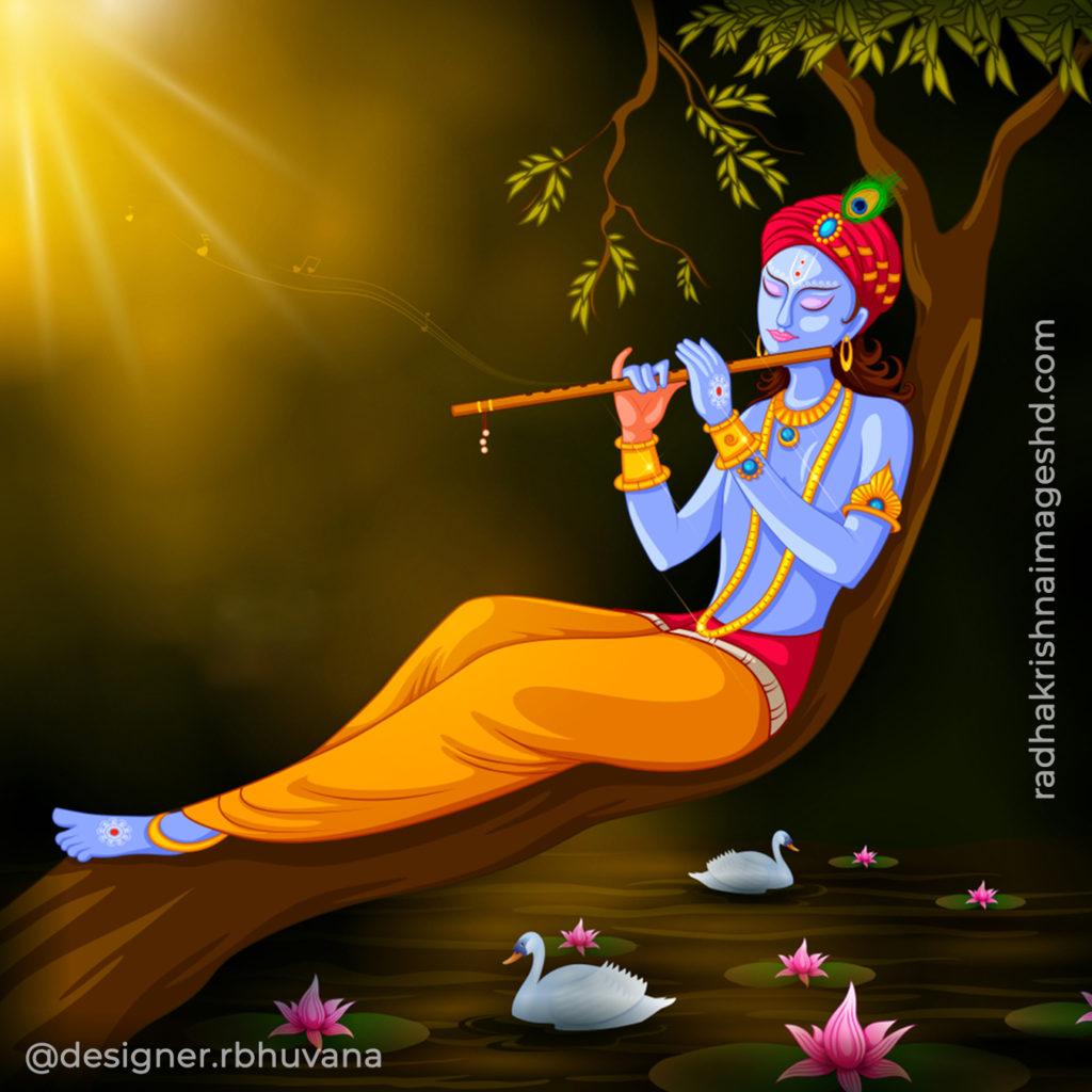 Krishna With Flute HD Wallpaper 2