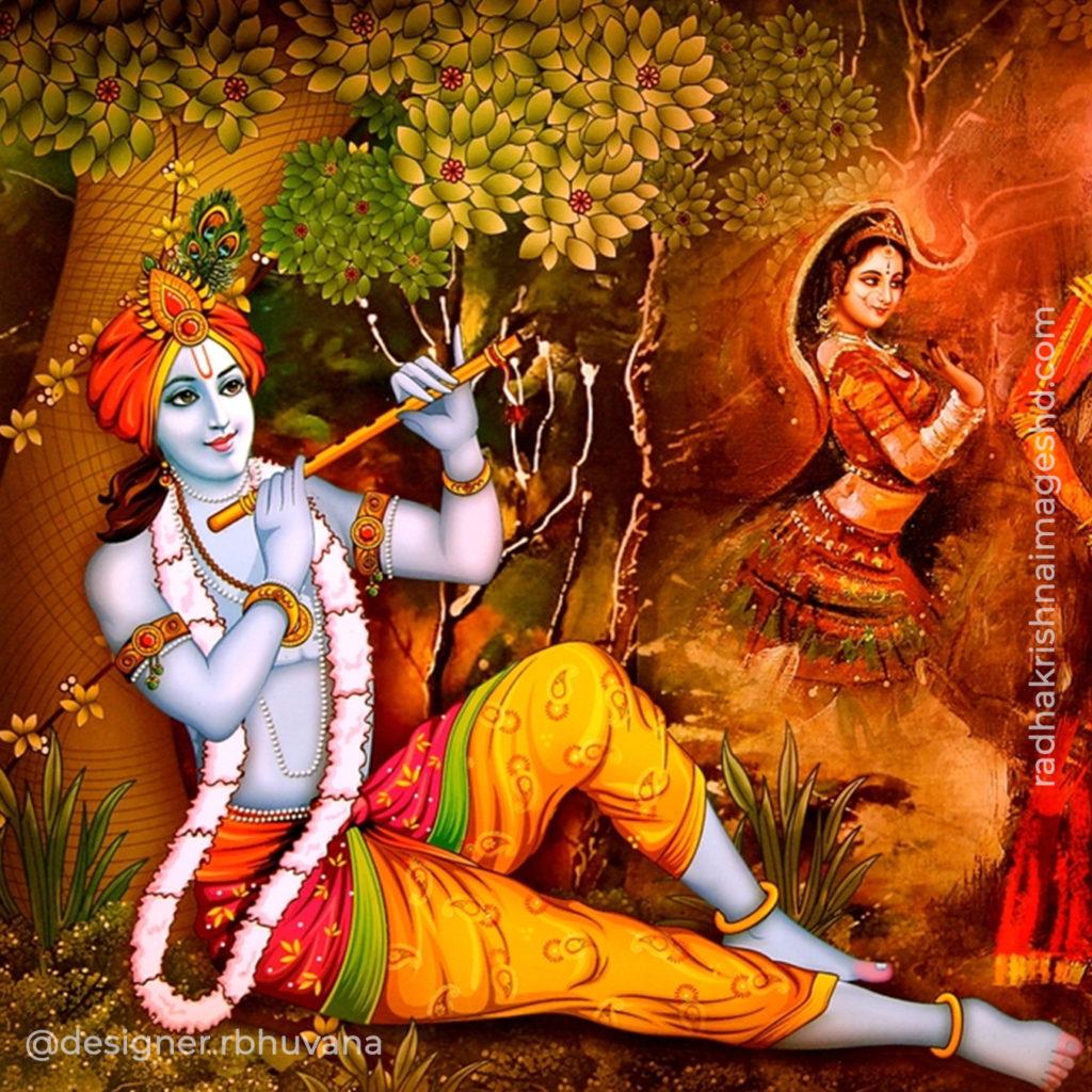 Krishna With Flute HD Wallpaper 16