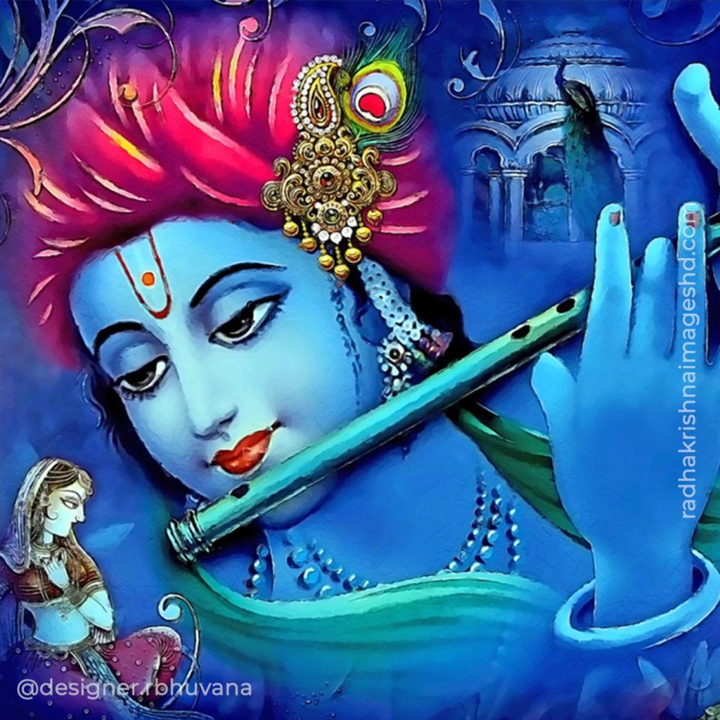 Krishna With Flute HD Wallpaper 14