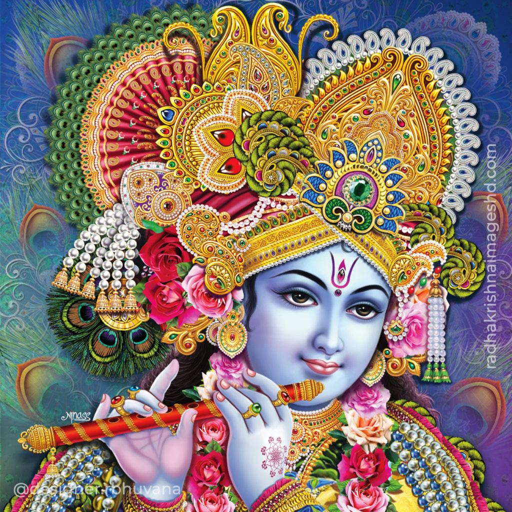 Krishna With Flute HD Wallpaper 12