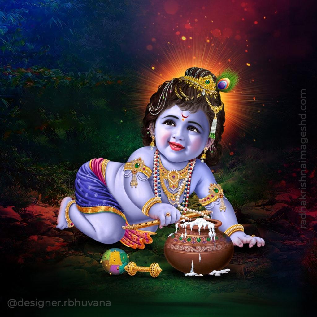 Cute Krishna HD Wallpaper Image Photo Painting Picture 19