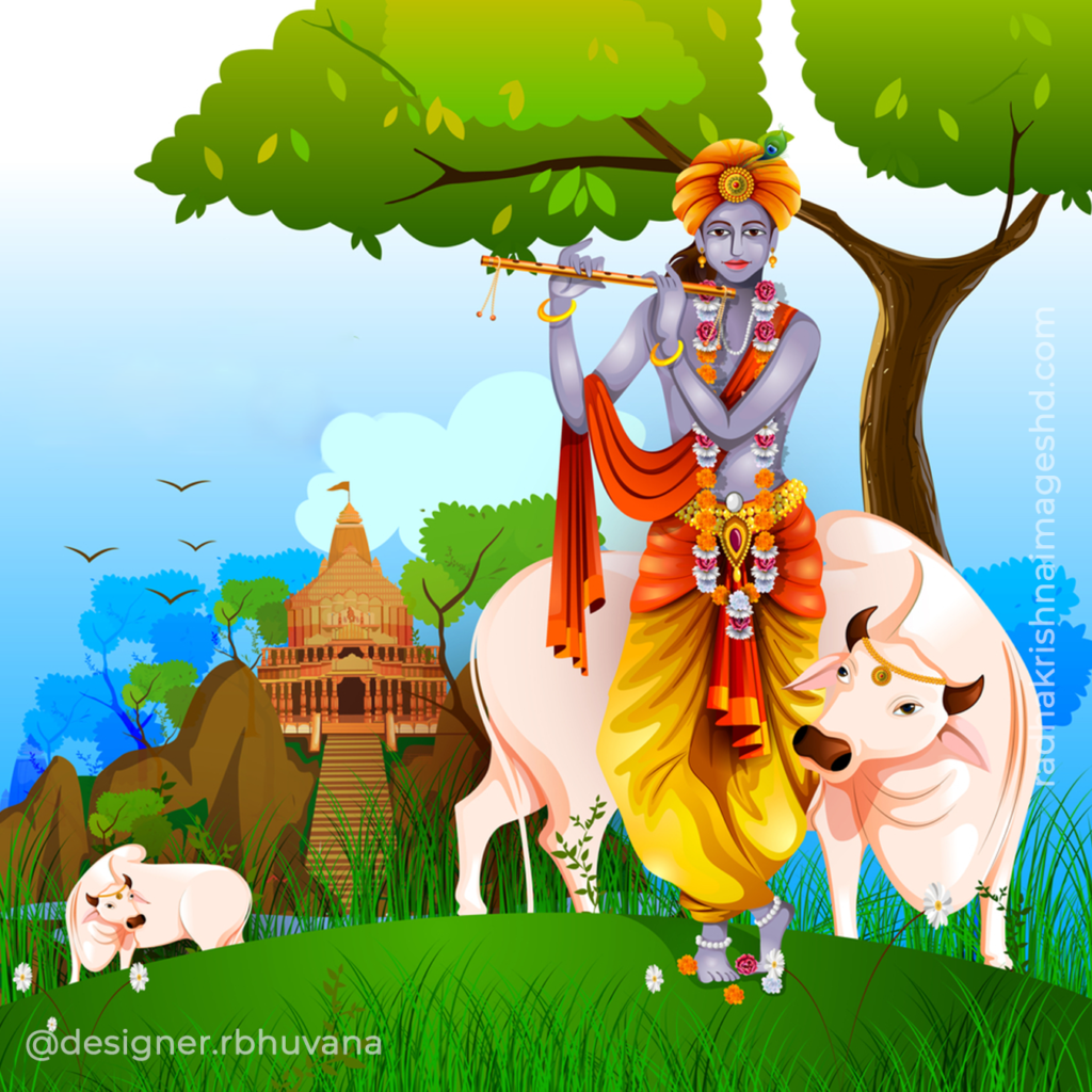 Krishna With Flute HD Wallpaper 26