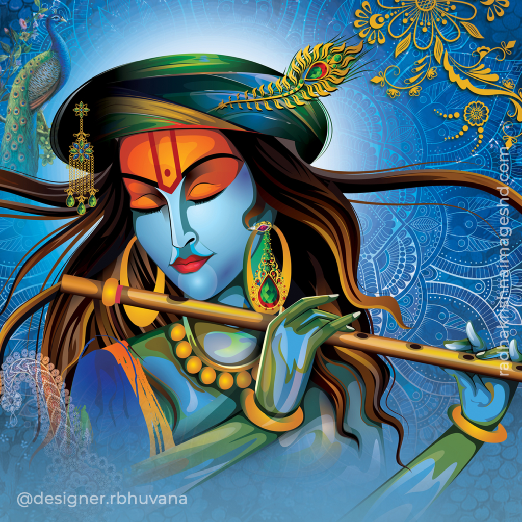 Krishna With Flute HD Wallpaper 39
