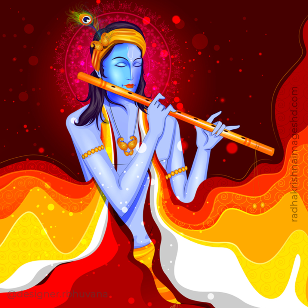 Krishna With Flute HD Wallpaper 37
