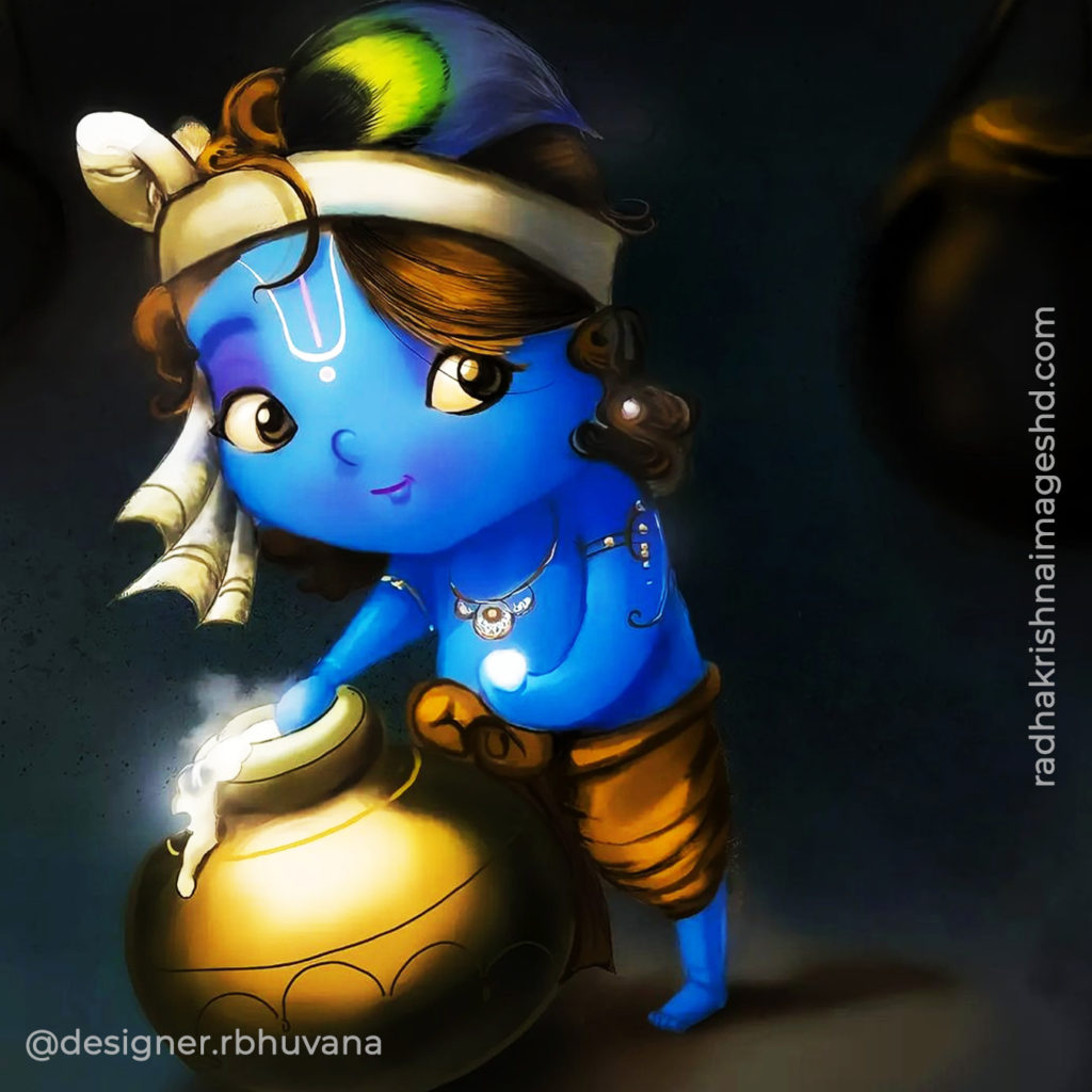 Cute Krishna HD Wallpaper Image Photo Painting Picture 35