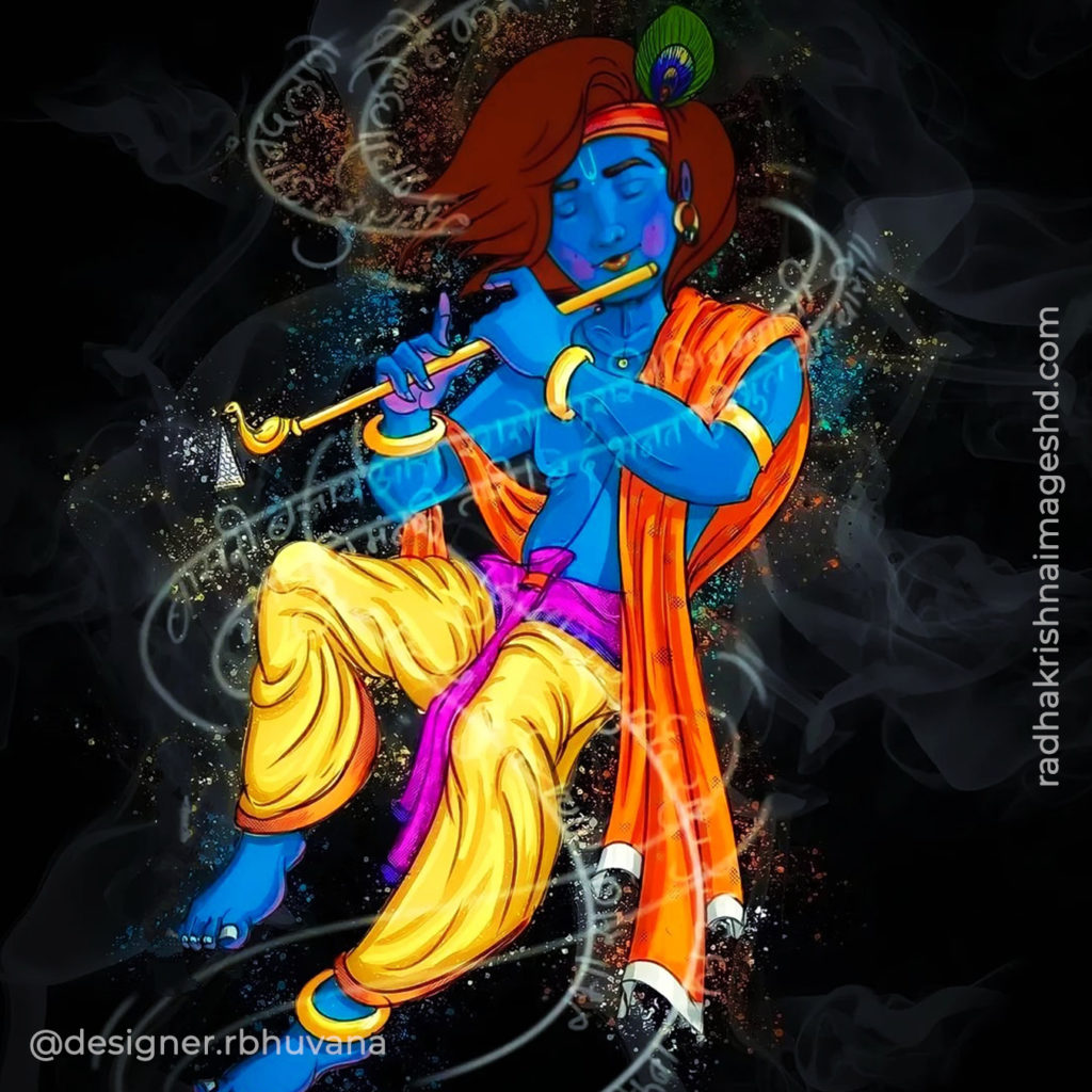 Krishna With Flute HD Wallpaper 42