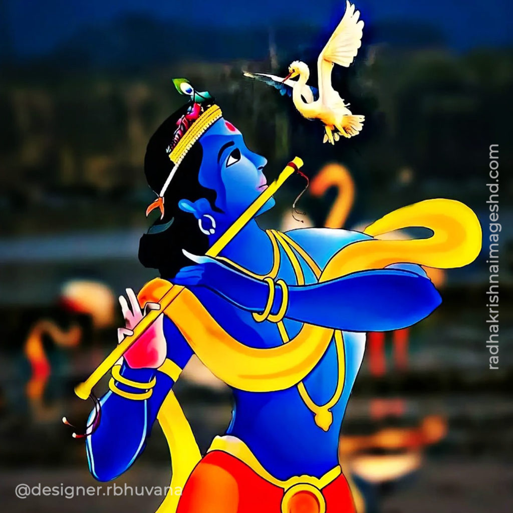 Krishna With Flute HD Wallpaper 43