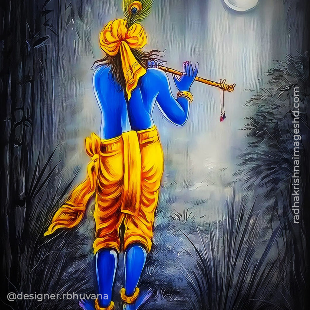 Krishna With Flute HD Wallpaper 45