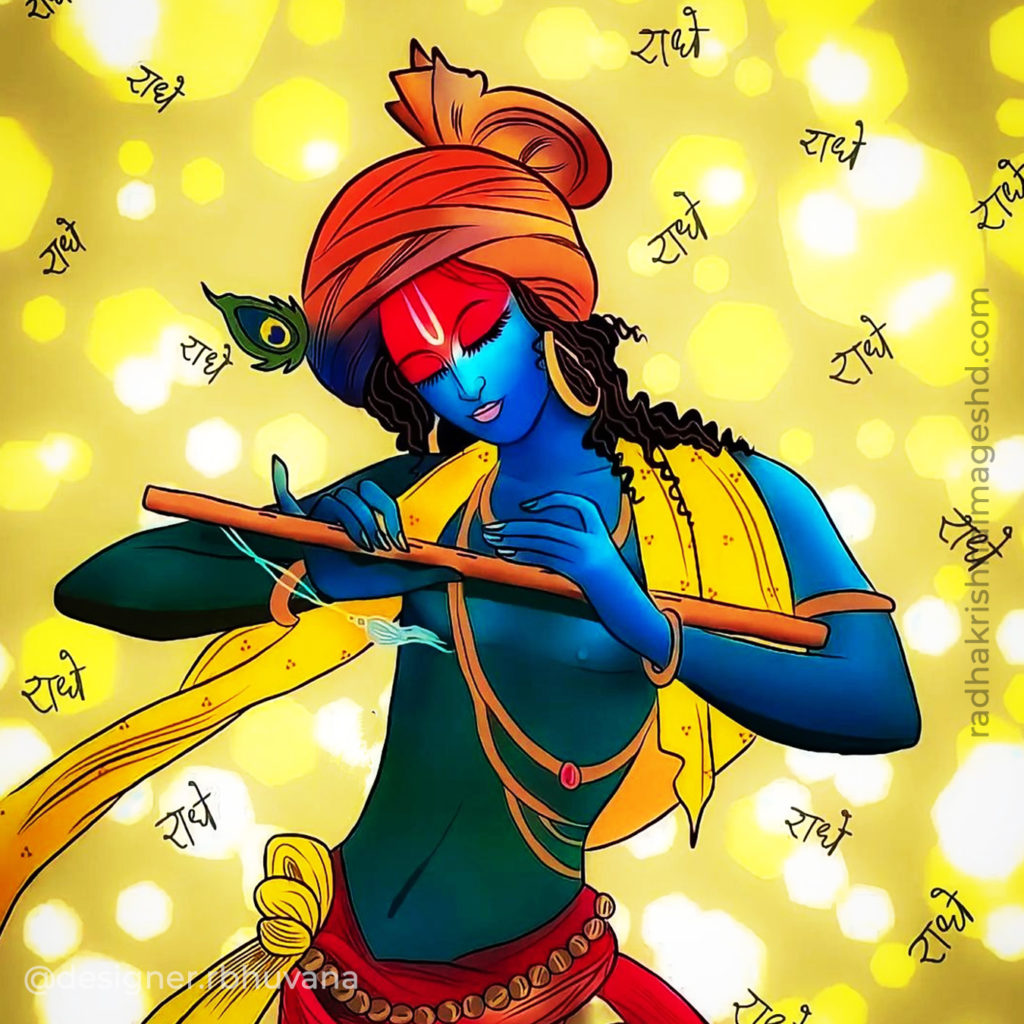 Krishna With Flute HD Wallpaper 46