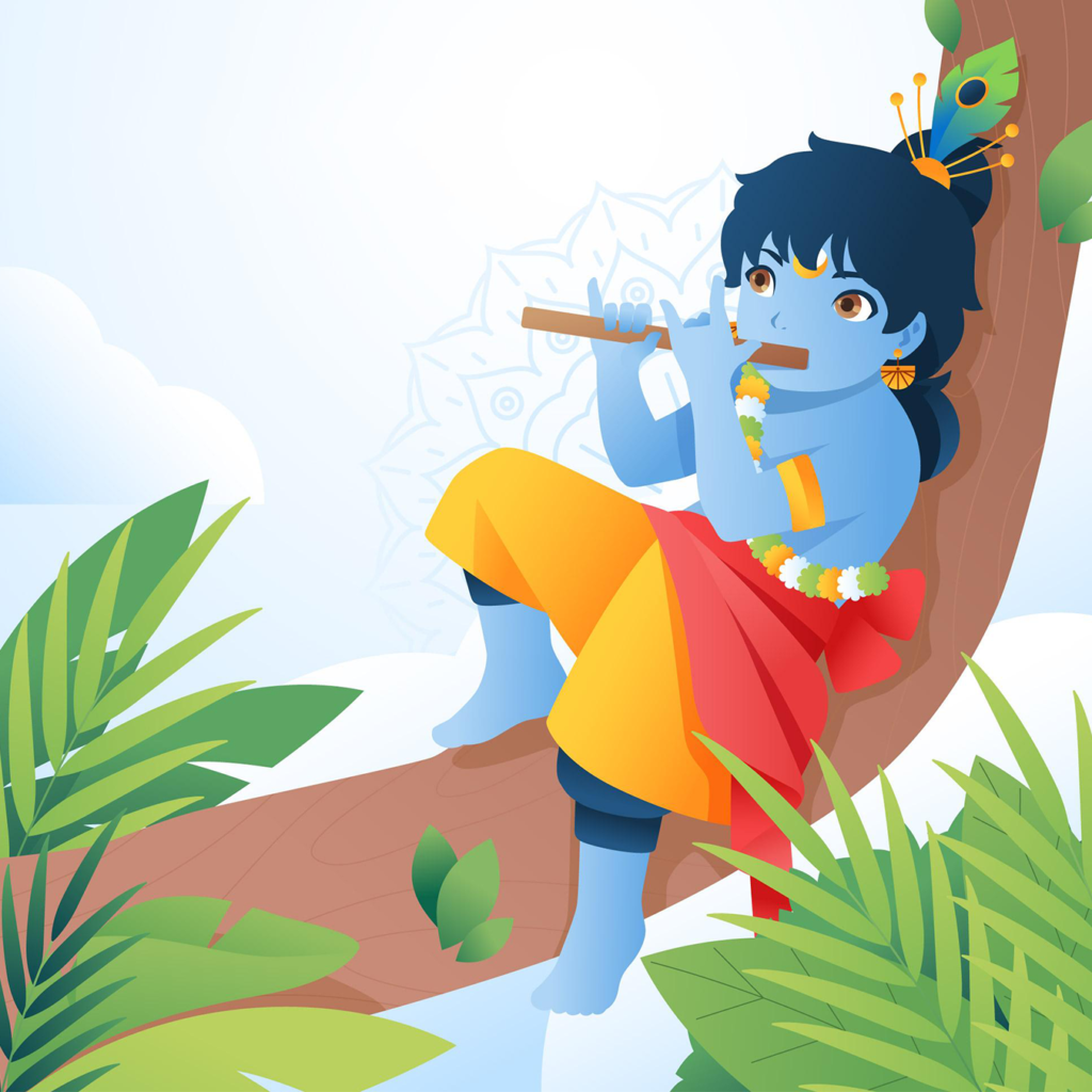 Krishna With Flute HD Wallpaper 54